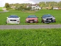 Gruppen Bild der weiße gehört Sussana der rote ist das Audi Coupe 5E von Mike und der blaue ist wieder Marc´s Uri